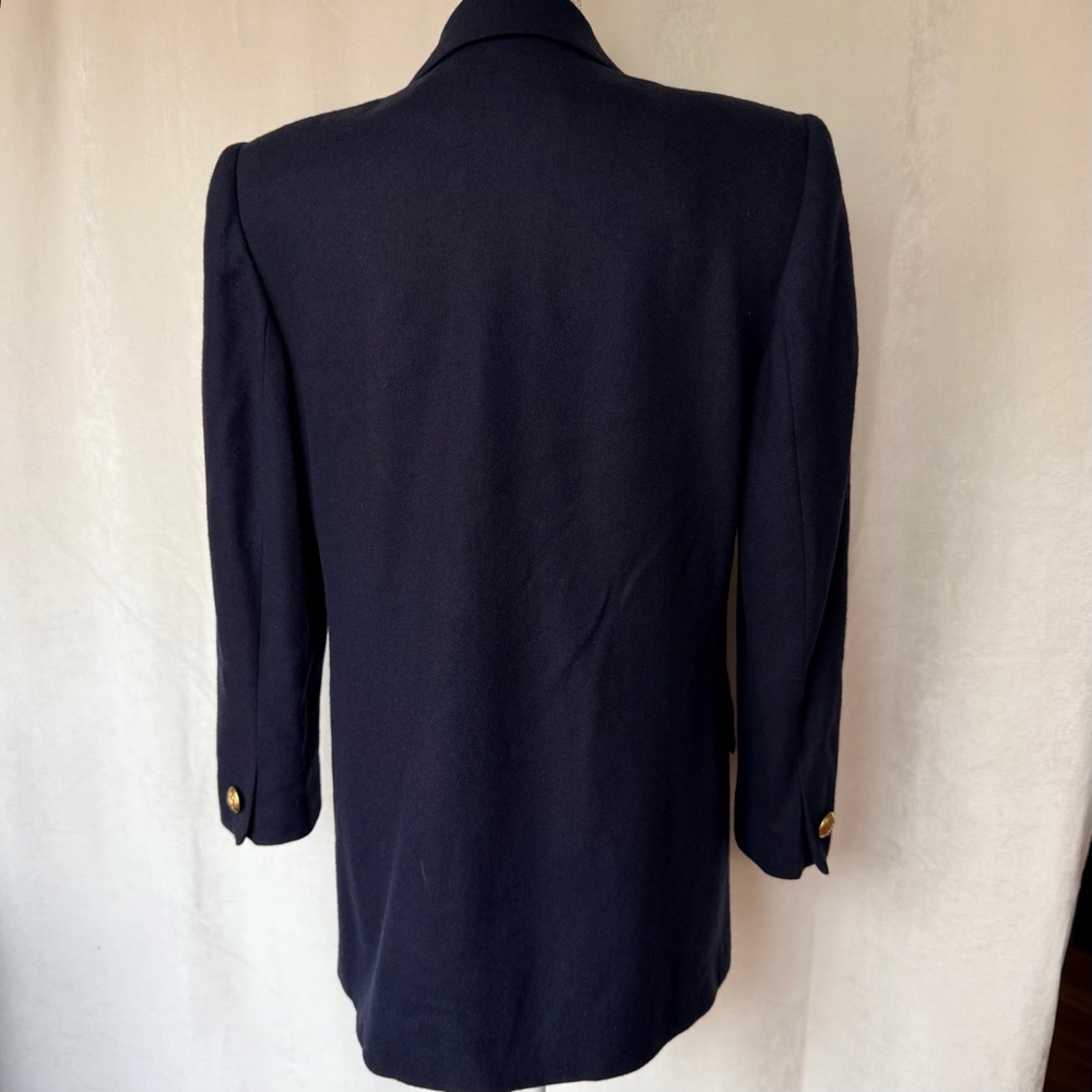 Vintage Jacqueline Ferrar Blazer Womens Navy One Button Wool Sz 8 - Business 90s - Picture 3 of 10